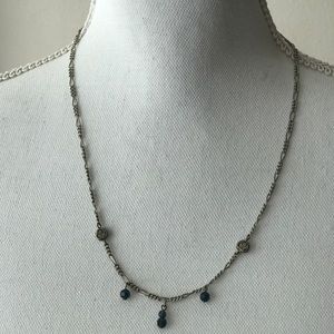 Black and silver beaded chain necklace